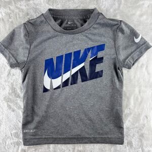 Nike Dri-Fit T-Shirt Toddler 2T 1-2 Years Gray Nike Swoosh Graphic